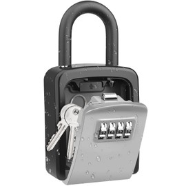Diyife Key Safe, [Weatherproof] Portable Lock Box for Keys Outdoor with Removable Shackle, Hangable Combination Key Lock Box for Home Office Garage School Airbnb, Free of Installation (Grey)