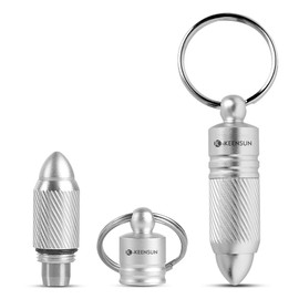 KEENUSN Cigar Punch Cutter Cigar Hole Opener Mini Portable Screw Out Stainless Steel Puncher with Key Chain Fit All Cigar Size(Silver)