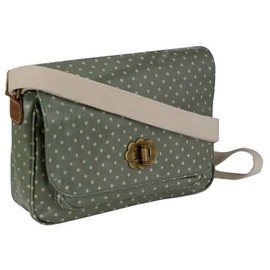Cath Kidston Sage Green Oilcloth Mini Dot Turn Lock Saddle Bag Handbag