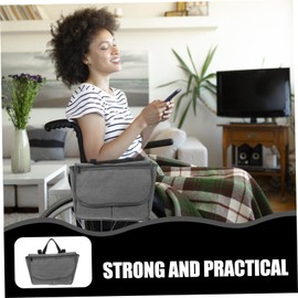 OATIPHO Walker Side Bag Lightweight Polyester Storage Pouch for Wheelchairs Rollators and Scooters and Loop Installation Multi Functional Organizer for Seniors