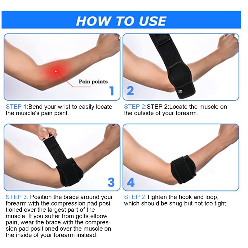 Forearm Brace Strap Relieve Soreness Compression Pad Elbow Support Wrap