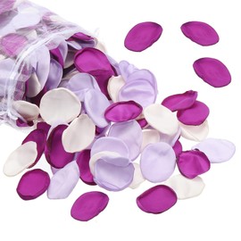 PATIKIL Silk Rose Petals, 500 Pack Artificial Flower Petals Fake Flower Basket Petal for Wedding Decoration Dinner Table Aisle Scatter, Light Purple/Purple/Cream White