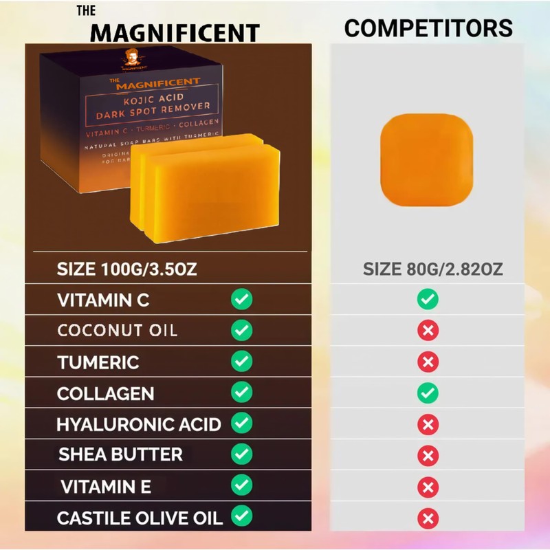 The Magnificent TM The Magnificent Kojic Acid Brightening Soap Bars