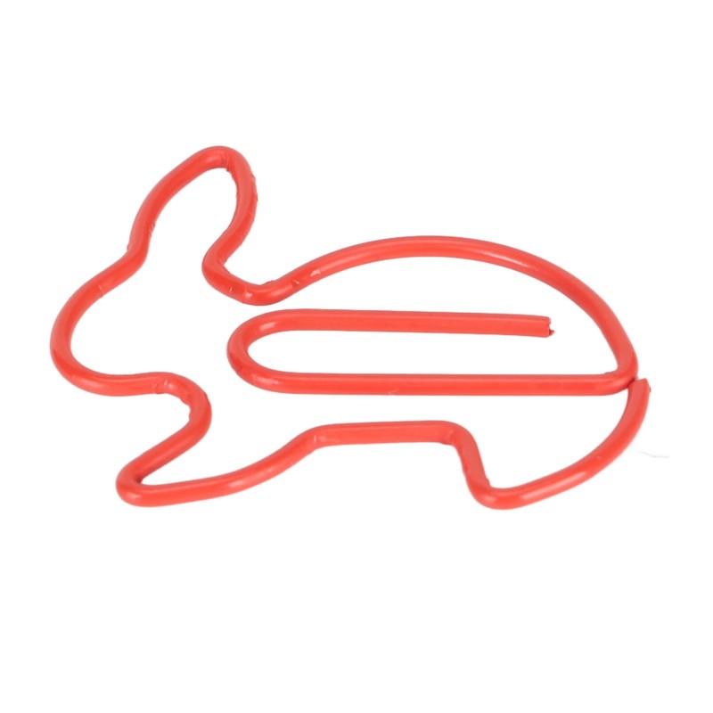 100 Pcs Rabbit Shaped Paper Clip Creative Cute Cartoon Animal