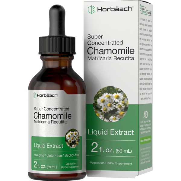 Chamomile Extract Liquid | 2 fl oz | Alcohol Free | Vegetarian, Non-GMO, Gluten Free Tincture | by Horbaach