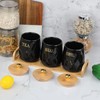 JUXYES Set of 3 Ceramic Canisters Set for Sugar Coffee