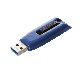 Verbatim Store 'n' Go V3 MAX USB-Stick, USB-3.2 Gen 1, 64GB, Speicherstick mit Schiebemechanismus, SuperSpeed-Schnittstelle, externer Speicher für Laptop Notebook & Co, blau/schwarz