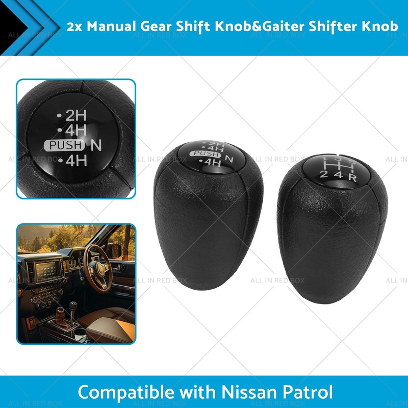 MAX COOL 2PCS Transfer Case Knobs 5-Speed Push Gear Shift