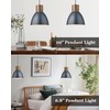 ELYONA 2 Pack Modern Hammered Pendant Lights 10.2” Blue Solid