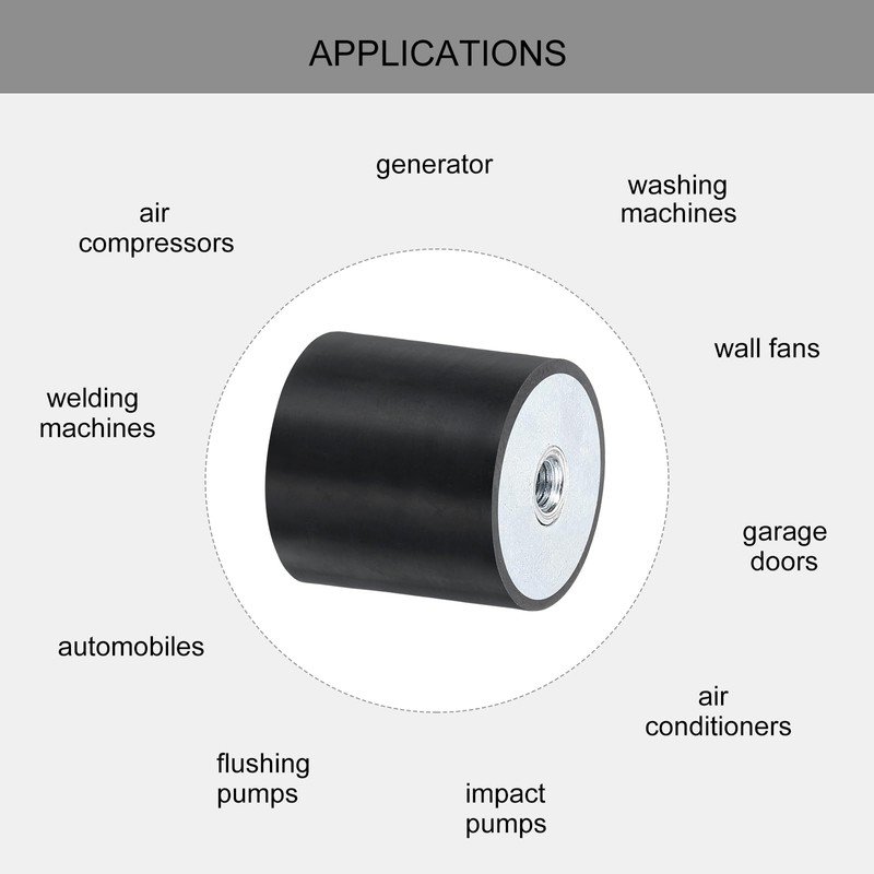 sourcing map 8Pcs 30 x 30mm M6 Thread Female Rubber