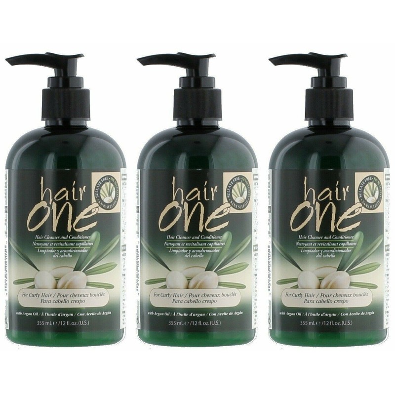 Hair One Hair Cleanser & Conditioner W/Argan Oil, Pak of