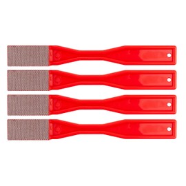 KGS PRO-Files Diamond Hand Files, 4 Pieces, 38x19 mm, Flat Shape, grit 200 (red)