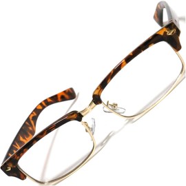 FashionBerry 99% UV Protection Lenses, Blow-Shaped Frame, Sunglasses, Eye Friendly, No Fatigue, UV Protection, Fashion Glasses, Unisex, Lightweight, Small Face Effect, Brown Demi Gold × Clear