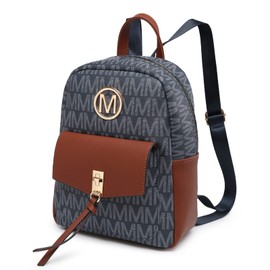 MKP - Mochila pequeña para mujer, bolso de hombro con borla, Azul oscuro, Mochilas Daypack