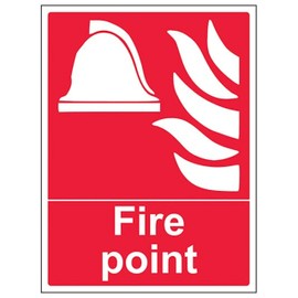 V Safety Eco-Friendly Fire Point 200 x 300 mm - 1mm 100% Recycled Rigid Plastic Safety Sign