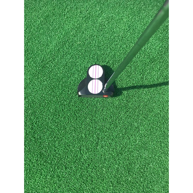 Sticker for golf putter, 3 lines alignment (triple track) (Red