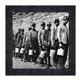 Crossroads Home Décor Miners at Lamphouse, Coal Miner Decor, Historical Picture Frame, 8539CH