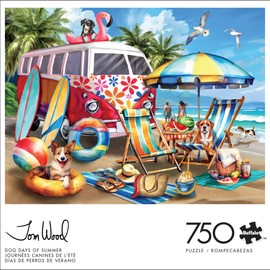 Buffalo Games - Tom Wood - Dog Days of Summer - 750 Piece Jigsaw Puzzle for Adults - Challenging Puzzle Perfect for Game Nights - Finished Size is 24.00 x 18.00