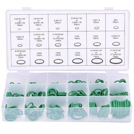 WEPECULIOR 265 Pcs Nitrile Rubber O-Ring Set for A/C 18 Size O-Ring Assortment Seal Kit for AC Conditioner Pipe HVAC R134a R12 Green
