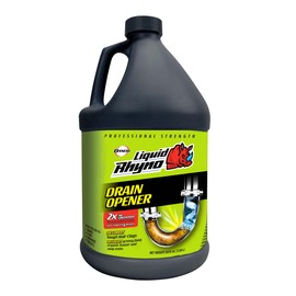 Liquid Rhyno 62 oz. Drain Opener, 2X Concentrate Hair Clog Remover for Sink, Bathtub or Shower Drains, Fast Acting Pro Strength Clears Slow-Flowing Drains, Safe for all Drain Pipes, 4 Treatments