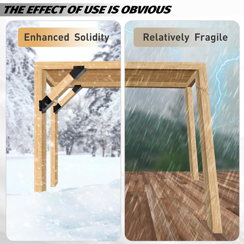 8 Pcs Pergola Brackets , 45-Degree Angle Pergola Bracket, Gazebos