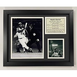 Legends Never Die Hank Aaron 715th Home Run B&W Framed Photo Collage, 11 x 14-Inch