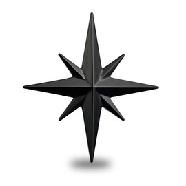 DUSCOKE Octagonal Star Car Sticker Decal, 3D Metal Car Emblem Sticker Badge Decal, Auto Bumper Stickers Vehicle Exterior Decoration Decals for Automotive, Truck, RV, SUV, Motorcycle (Black)