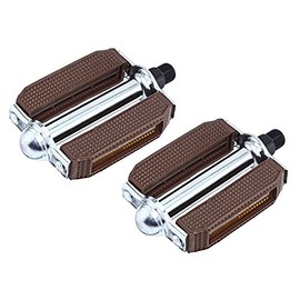 Alta Bicycle 507 Block PVC Metal Pedals Brown/Chrome. (1/2")