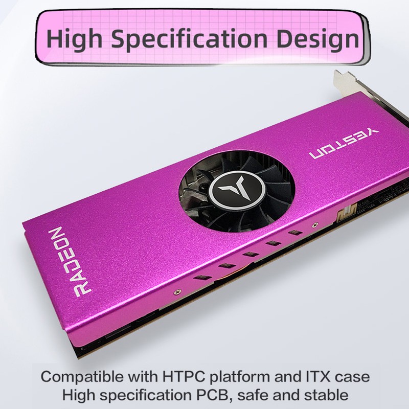 Yeston RX6400-4GD6 LP Graphics Card 4G/64bit/GDDR6 Memory 2039-2321MHz Core Frequency