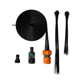 Lythor PE Spray Water Hose, Trampoline Sprinkler 49FT Water Pipe with Conversion Adapters and 30 Tie Straps, for Outdoor Backyard Water Park Fun Summer Outdoor Water Sprinkler Toys (Orange, 49FT)