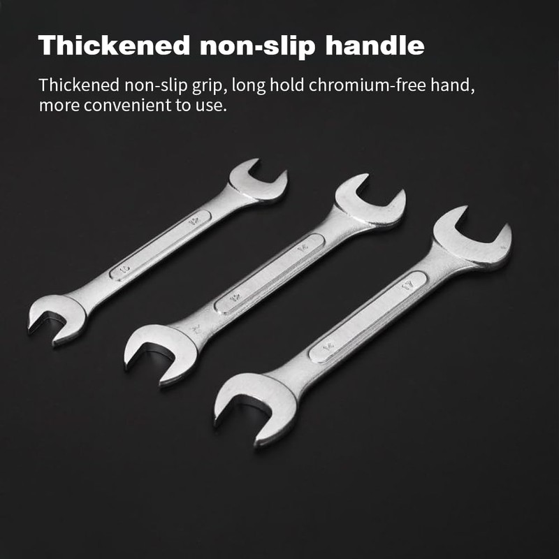 Ansodo 3pcs Flare Nut Spanner Set, Double End Open Ring