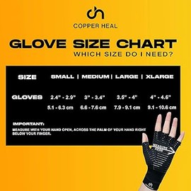 COPPER HEAL Copper Compression Gloves – Pain Relief for Arthritis, Carpal Tunnel & RSI – Fingerless Pair