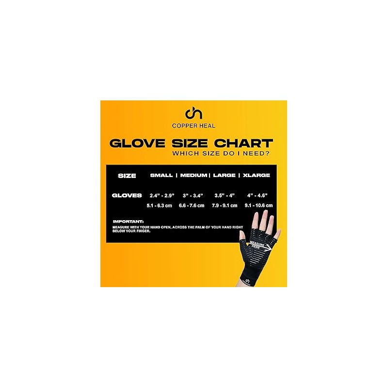 COPPER HEAL Copper Compression Gloves – Pain Relief for Arthritis,