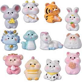 WATASHINO Zodiac Animal Figurine Zodiac Miniature MIN01 Mini Figurine (Set of 12)