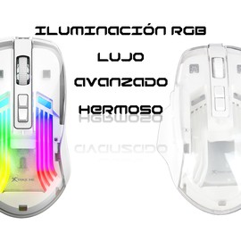 OULU 7200 DPI Wired Transparent Gaming Mouse with 6 Layers, 7 Programmable Buttons and RGB Lighting