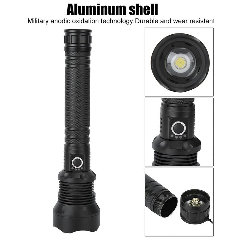 XHP70 9000LM 3 Lighting Modes LED Flashlight USB Strong Light
