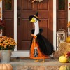 3Pcs Halloween Porch Goose Outfit Pumpkin Dress Witch Cape Hat