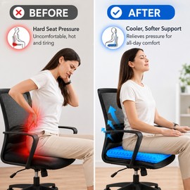 Gel Seat Cushion for Chair Comfort – Breathable Honeycomb Cooling Pad for Office Car Home Use