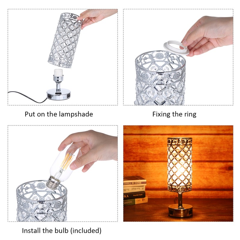 Tomshine Touching Control Bedside Table Lamp with Dual USB Charge