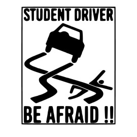 Bumper Student Driver Be Afraid Sticker Decal