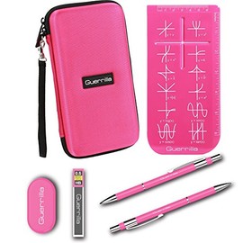 Guerrilla Hard Travel Case for TI-83 Plus, TI-84 Plus, TI-84 Plus Color Edition, TI-89 Titanium, TI-Nspire CX&CX CAS, HP50G Graphing Calculators + Guerrilla's Essential Calculator Accessory Kit, Pink