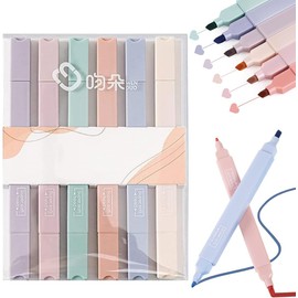 Plumones Punta Pincel, Plumones Doble Punta Marcadores Doble Punta 6 Colores Plumones Glitter Subrayadores de Dos Puntas Marcador Punta Textos Suave Plumones Dual Resaltadores Pastel Doble Punta Suave
