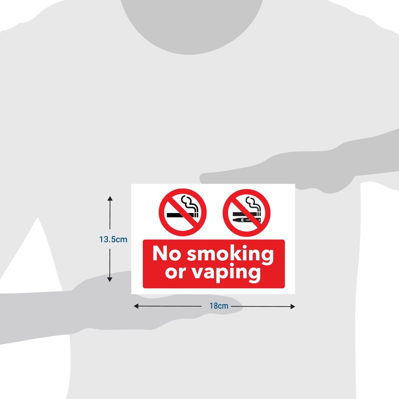 6 x No Smoking or Vaping Stickers – No Smoking