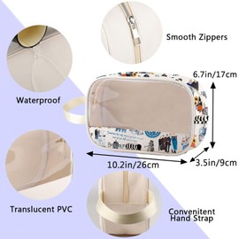 ENSIANTH Dr Movie Inspired Gift The 11th Doctor Clear Makeup Bag Dr Lover Cosmetic Bag Policeman Blue Police Box Gift (CA DR Clear)