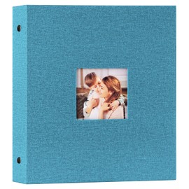 Lanpn Photo Albums 7x5 Pockets, Linen Slip in Top Loading Photo Album Holds 200 Portrait 13x18cm Pictures (Teal)