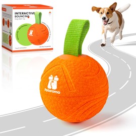 Potaroma Dog Ball Toys with Rope, Interactive Motion Activated 3 Mode USB Bouncing Ball Toys Durable E-TPU Material for Medium/Large Dogs, 3.2"-Not for Aggressive Chewers
