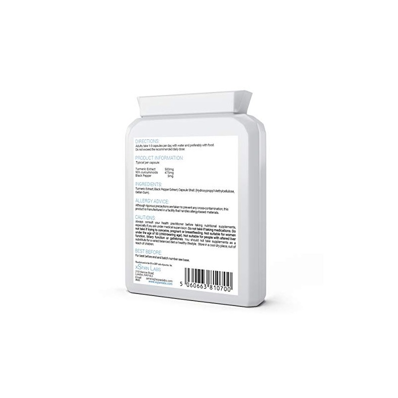 Curcumin Concentrate 95% Form with Black Pepper – 60 Capsules