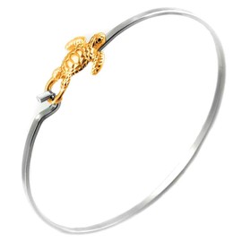 Cape Cod Jewelry-CCJ Sea Turtle Bracelet - Latch Cuff TwoTone