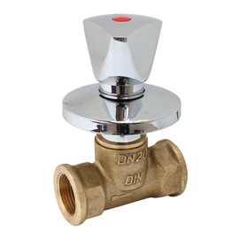 H2O-Flex® Flush-Mounted Valve 1/2 Inch Blue/Red with Handle and Rosette Internal Thread 1/2 Inch