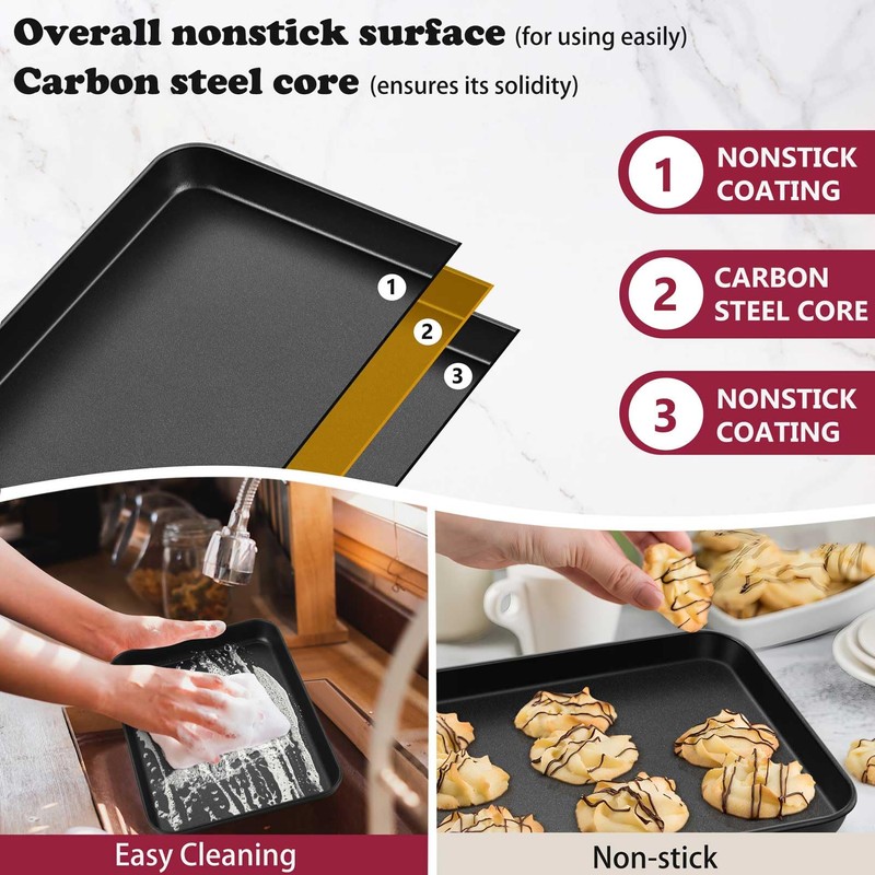Small Toaster Oven Tray, P&P CHEF 10.4” Nonstick Toaster Oven